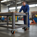 160mm Premium Heavy Duty Braked Swivel Plate Castor with Polyurethane Tyre