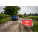 Premium Mud on Road Sign - Durable Zintec Metal, 1050x750mm, Engineer Grade Reflective Face