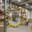 Premium Heavy Duty Round Mirror for Safety and Security in Industrial Settings with Shock Resistant Acrylic and Adjustable Bracket
