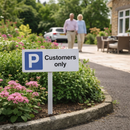 Parking Only Verge Sign and Post – 450mm x 150mm – Durable Aluminium – Outdoor Use