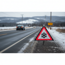 Premium Classic Roll Up Ice Warning Sign with Durable PVC Face and Galvanised Steel Frame for Road Safety