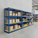 Heavy Duty Industrial Shelving - 1980mm High - 400kg Capacity - Blue Melamine
