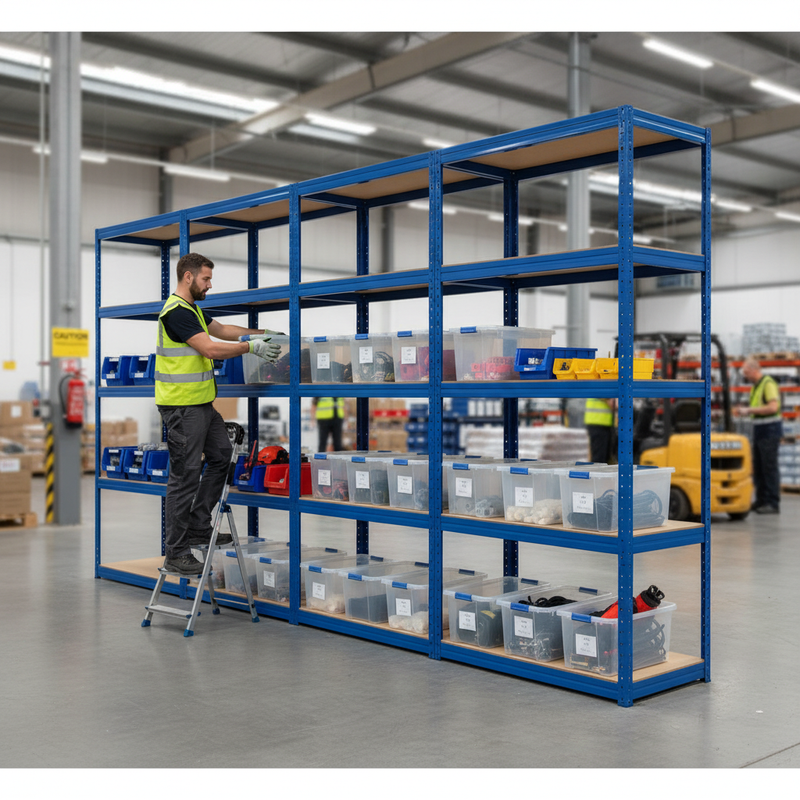 Premium Shelving Units with 8x 60L Storage Boxes - 2130mm High