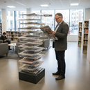 Premium 15 Tier Newspaper Display Stand with Compact Design and Durable Structure for Enhanced Retail Visibility