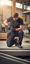 Premium Heavy Duty Combat Work Trousers with Adjustable Knee Pad Pockets and Tool Storage Features in Grey Meteorite