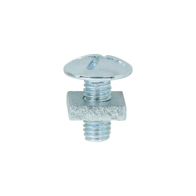 Roofing Bolts with Square Nuts - Zinc - M5 x 12