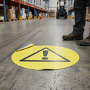 Premium Self-Adhesive Warning Floor Sign with Slip-Resistant Vinyl and High Visibility - 430mm Diameter for Safety Alerts