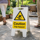 Caution Trip Hazard Sign – 300mm x 600mm – Fluted Polypropylene – Indoor/Outdoor