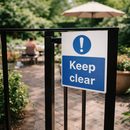 Keep Clear Safety Signs – Rigid Plastic & Vinyl – Indoor/Outdoor Use