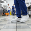 Professional Laceless Safety Shoe with Composite Toe and Water-Repellent Upper for Medical and Laboratory Use