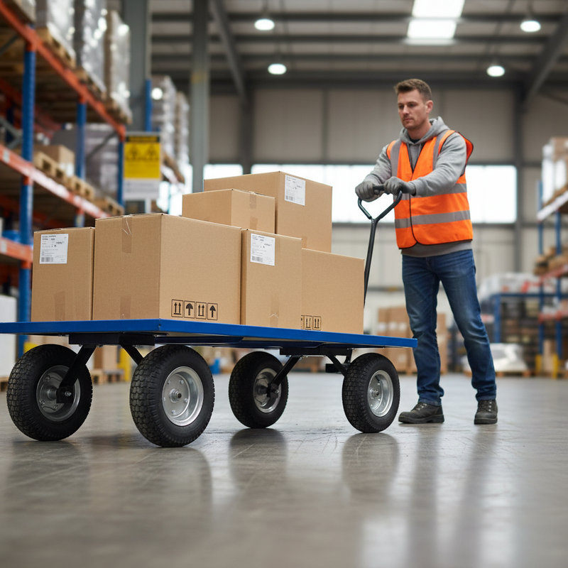 Heavy Duty General Purpose Platform Truck with Pneumatic Wheels