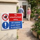 No Unauthorised Entry Sign – 600mm x 450mm – Rigid Plastic – Indoor/Outdoor