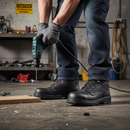 Premium Heavy Duty Safety Boot with Full-Grain Leather Upper, Breathable Liner, and Composite Toe Protection for Wet and Slippery Environments