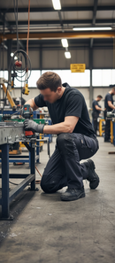 Premium Heavy Duty Work Trousers with Knee Pad Pockets, Water-Repellent Fabric and Tool Storage for Mechanics and Engineers