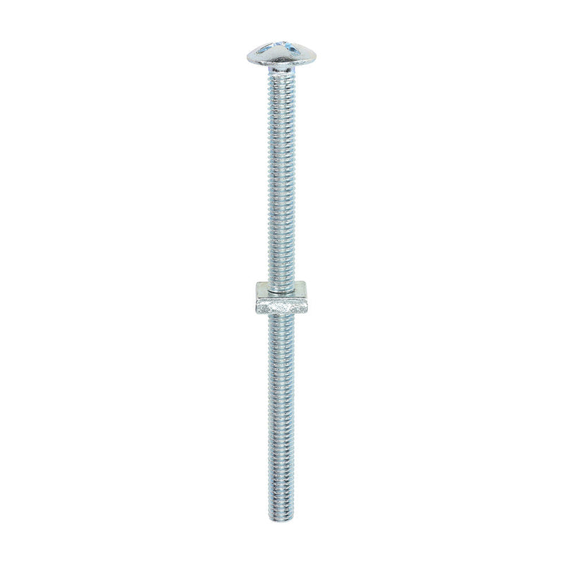 Roofing Bolts with Square Nuts - Zinc - M6 x 100