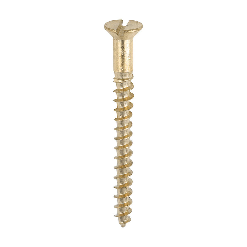 Solid Brass Timber Screws - SLOT - Countersunk - 6 x 1 1/2