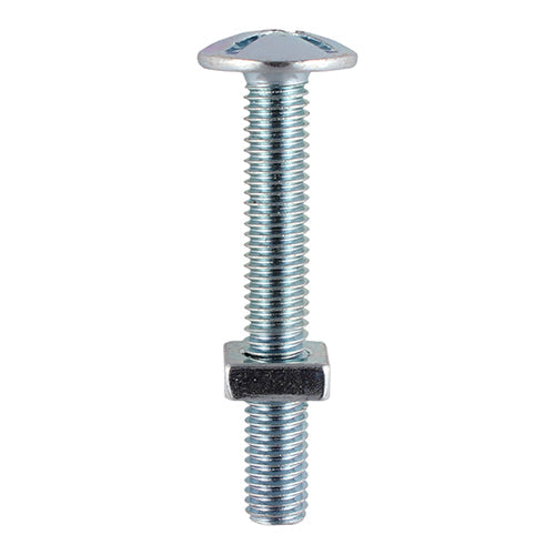 Roofing Bolts & Square Nuts - Zinc - M6 x 12