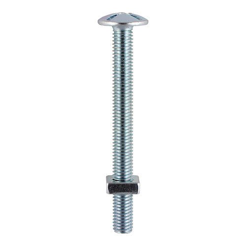 Roofing Bolts & Square Nuts - Zinc - M6 x 12