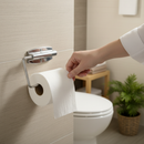 Premium Die Cast Toilet Roll Holder - Stainless Steel, Wall-Mounted with Fixings Included for Easy Installation