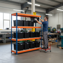 Heavy Duty Shelving Unit with 8x 37L Plastic Storage Boxes - 2200mm High