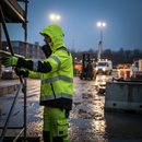 Premium Lightweight Hi-Vis Softshell Jacket - Waterproof, Windproof, Removable Hood, Certified EN ISO 20471 Class 2