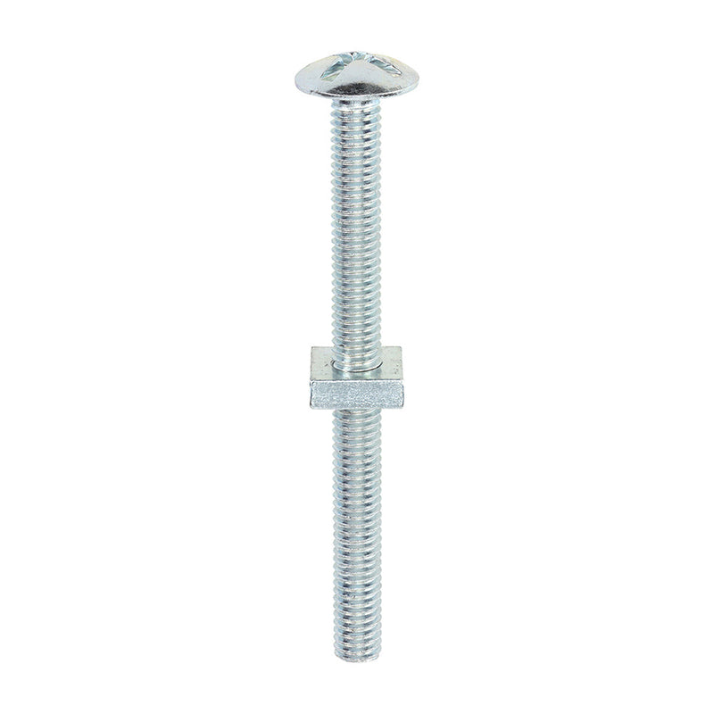 Roofing Bolts with Square Nuts - Zinc - M6 x 70