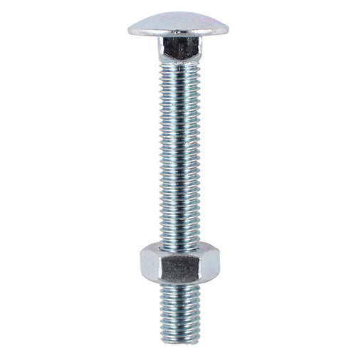 Carriage Bolts & Hex Nuts - Zinc - M6 x 75