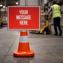 Create Your Own Reflective Cone Sign – 600mm x 450mm – Polypropylene – Road Safety