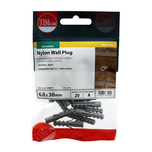 Nylon Plugs - 6.0 x 30