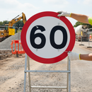 Premium Quick Fit 60mph Sign Face Dia. 670mm for High-Speed Roads with Reflective Surface