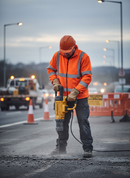 Professional High-Visibility Fleece Jacket with Reflective Tape and Angled Pockets for Enhanced Safety and Comfort