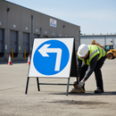 Premium Keep Left Road Sign 750mm Square - Chapter 8 Compliant with Engineer Grade Retroreflective Face