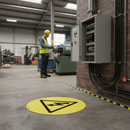 Premium Self-Adhesive Electricity Warning Floor Sign with High Visibility and Slip-Resistant Vinyl for Enhanced Safety