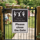 Child Safety Gate Sign – 400mm x 600mm – Rigid Plastic – Indoor/Outdoor Use