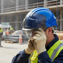 Premium Wheel Ratchet Safety Helmet with Integrated Safety Glasses - Vented Design