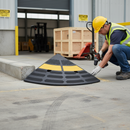 Heavy Duty Kerb Ramp End Section with Rounded Design for Enhanced Visibility and Safety