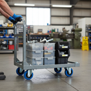 80mm Premium Fixed Plate Castor with Blue Elastic and Nylon Centre