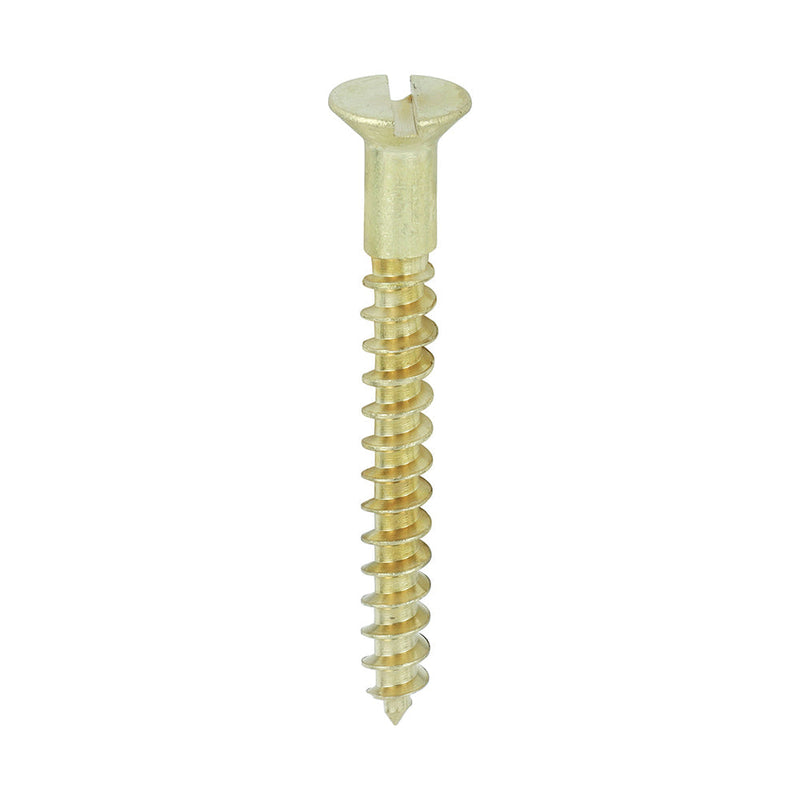 Solid Brass Timber Screws - SLOT - Countersunk - 8 x 1 1/2