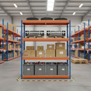 Premium Heavy Duty Industrial Shelving - 1677mm High - 400kg Capacity - Steel - Blue & Orange