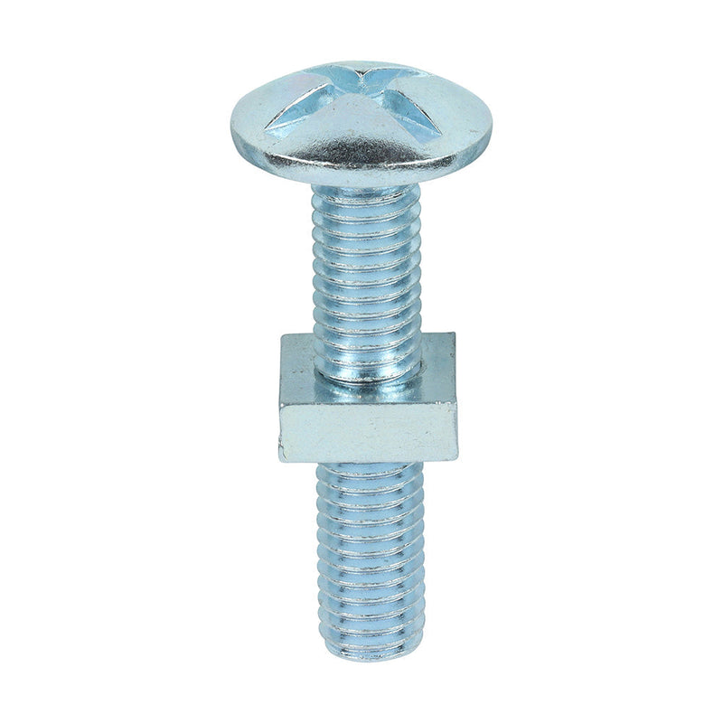 Roofing Bolts with Square Nuts - Zinc - M8 x 40