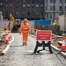 Professional Pedestrian Crossing Point Sign 600x450mm with QuickFit Frame and Reflective Safety Design