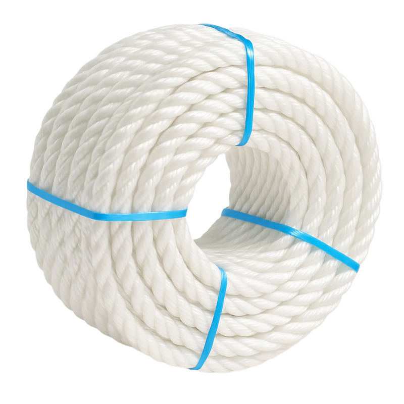 18mm White Polypropylene Rope 3 Strand - 30m Weatherproof Coil
