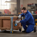 Premium 100mm Fixed Plate Castor with Cast Iron Centre and Polyurethane Tyre