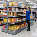 Professional Heavy Duty Gondola Bay Shelving Unit 2.1m High with Base Shelf and Upper Shelves for Store Organization