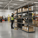 4x Heavy Duty Shelving - 2130mm High - 200/280kg Load Capacity - Grey