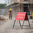 Premium Footpath Closed Sign - 600x450mm Metal Sign with Retroreflective Face for Pedestrian Safety