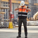 High-Performance Hi-Vis Orange/Black Executive Vest for Safety
