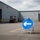 Professional Turn Left/Right Quick Fit Sign with RA1 Reflective Facing, 750mm Diameter for Road Safety