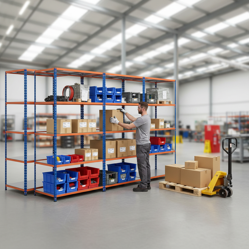 Premium 4x Industrial Shelving - 1830mm High - 200kg Capacity - Steel Construction
