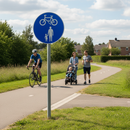 Premium Post Mounted Cycle and Pedestrian Sign for Mixed Use Lanes with High Reflectivity R2